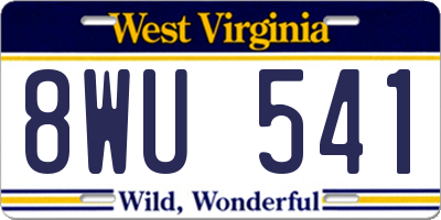 WV license plate 8WU541