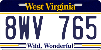 WV license plate 8WV765