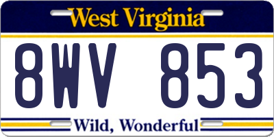 WV license plate 8WV853