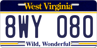 WV license plate 8WY080