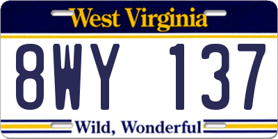 WV license plate 8WY137
