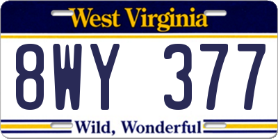 WV license plate 8WY377