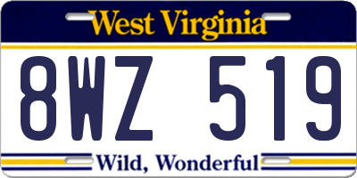 WV license plate 8WZ519