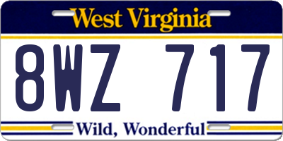 WV license plate 8WZ717
