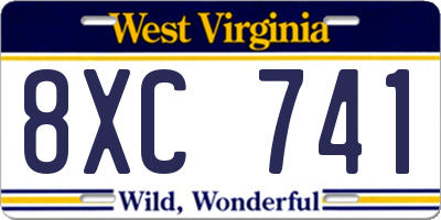 WV license plate 8XC741