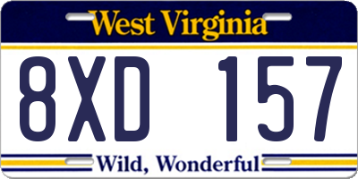 WV license plate 8XD157