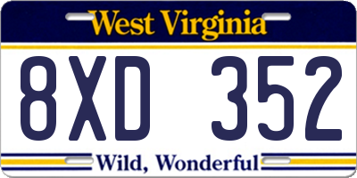 WV license plate 8XD352