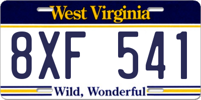 WV license plate 8XF541