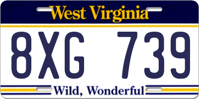 WV license plate 8XG739