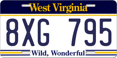 WV license plate 8XG795