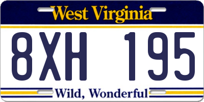 WV license plate 8XH195