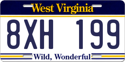 WV license plate 8XH199