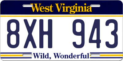 WV license plate 8XH943