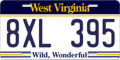 WV license plate 8XL395