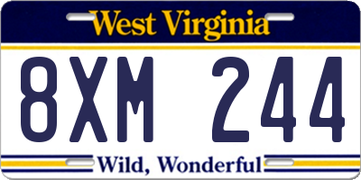 WV license plate 8XM244