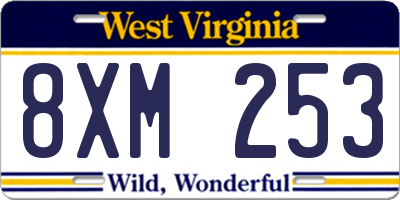 WV license plate 8XM253