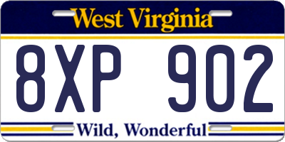 WV license plate 8XP902