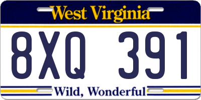 WV license plate 8XQ391
