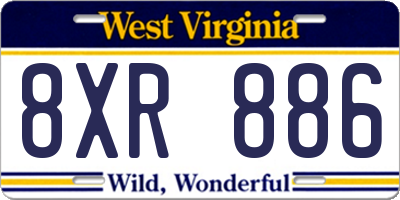 WV license plate 8XR886
