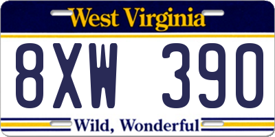 WV license plate 8XW390