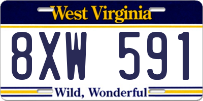 WV license plate 8XW591