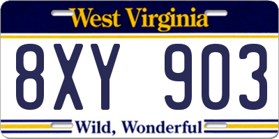 WV license plate 8XY903