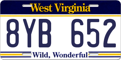 WV license plate 8YB652