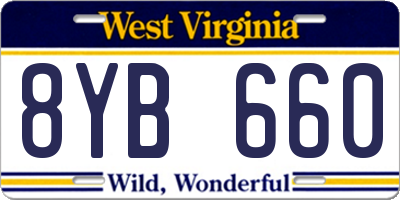 WV license plate 8YB660