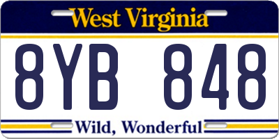 WV license plate 8YB848