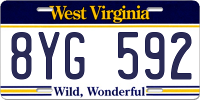 WV license plate 8YG592