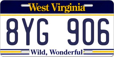 WV license plate 8YG906