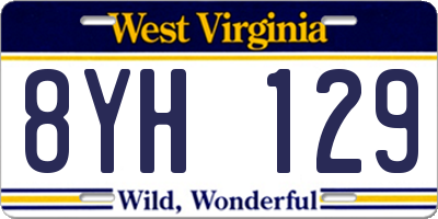 WV license plate 8YH129