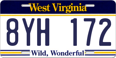 WV license plate 8YH172