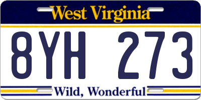 WV license plate 8YH273
