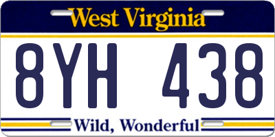 WV license plate 8YH438