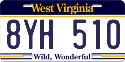 WV license plate 8YH510