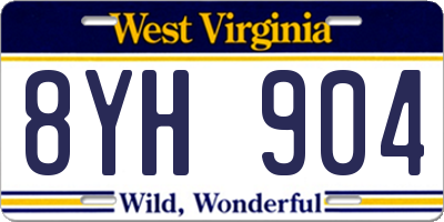 WV license plate 8YH904