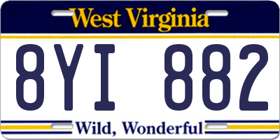 WV license plate 8YI882