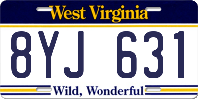 WV license plate 8YJ631