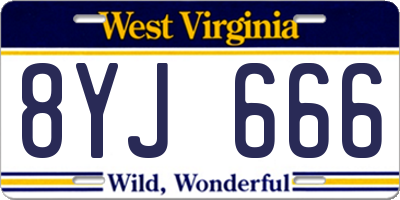WV license plate 8YJ666