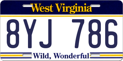 WV license plate 8YJ786