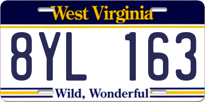 WV license plate 8YL163