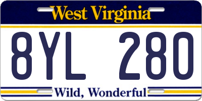 WV license plate 8YL280