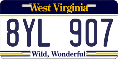 WV license plate 8YL907