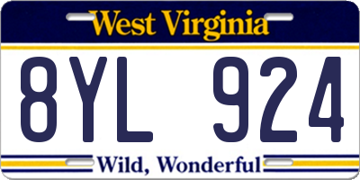WV license plate 8YL924