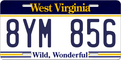 WV license plate 8YM856