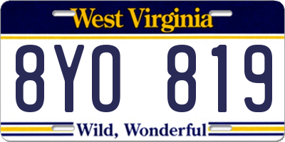 WV license plate 8YO819