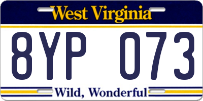 WV license plate 8YP073