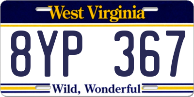 WV license plate 8YP367