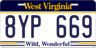 WV license plate 8YP669